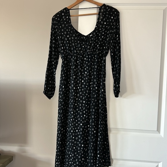 Chaser Celestial Stars & Lightning Bolts V-Neck V-Back Empire Waist Maxi Dress - Picture 9 of 11